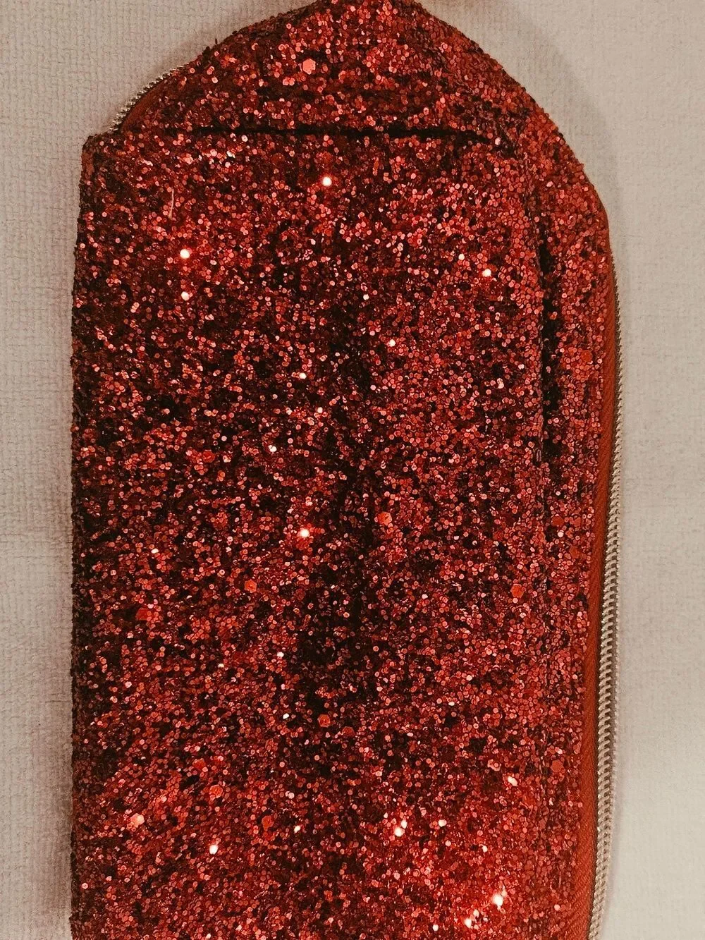 Red Glitter Zip Pouch Women’s Bag